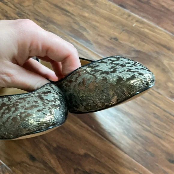 Talbots Gold Textured Ballet Flats - Picture 4 of 6